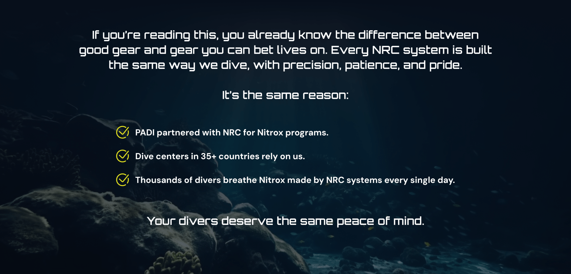 NRC Nitrox systems – unique selling points