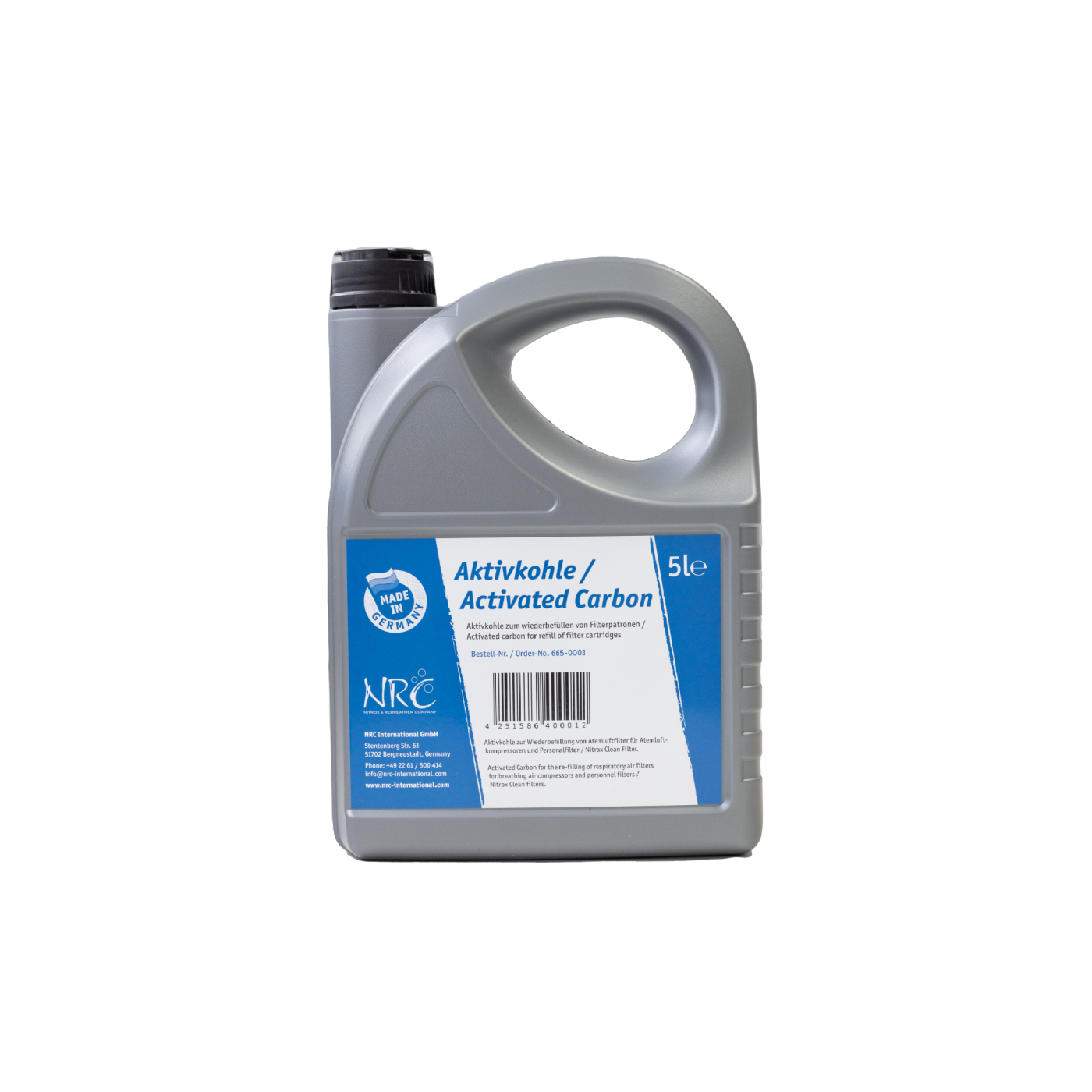 Charbon actif de qualité supérieure NRC 5 L