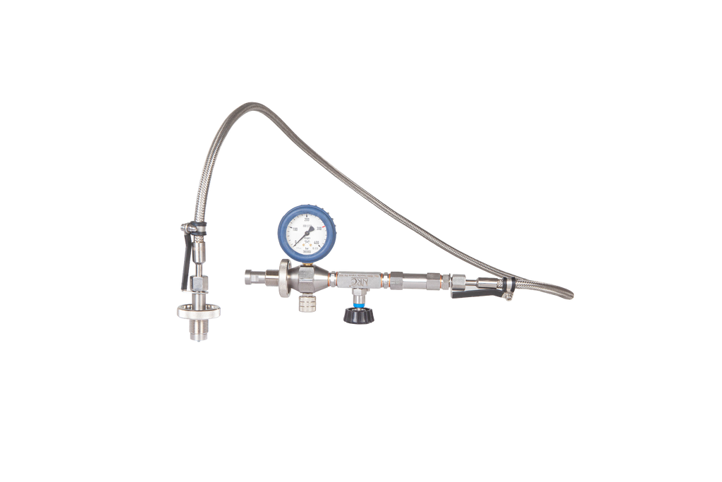 Tuyau de trop-plein 1,65 mètre | avec manomètre analogique et raccord DIN G5/8 ″