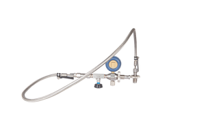 Überström-Schlauch 1,65 Meter | mit Analogem Manometer und DIN G5/8″ Anschluss