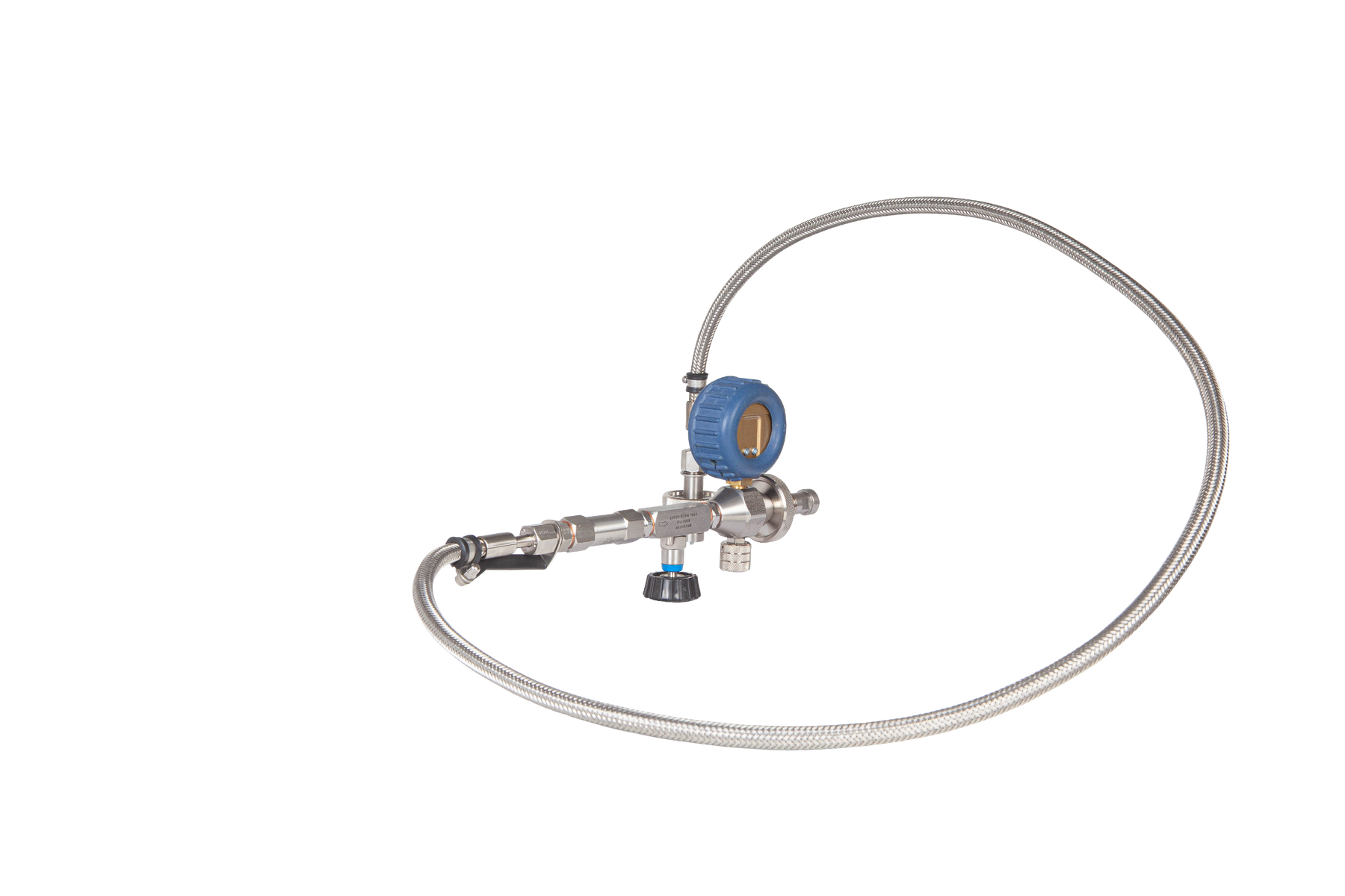 Overflow hose 1.65 meters | with analogue pressure gauge and DIN G5/8″ connection
