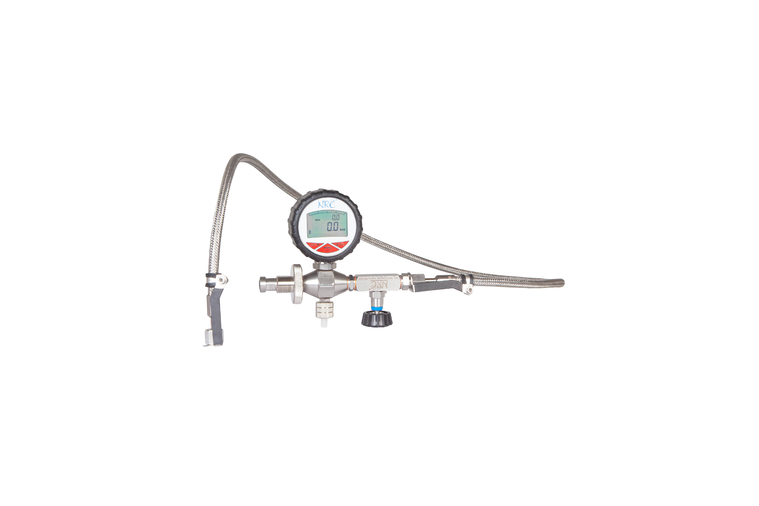 Digital filling hose 1.65 meters | with digital manometer and DIN G5/8 ″ connection