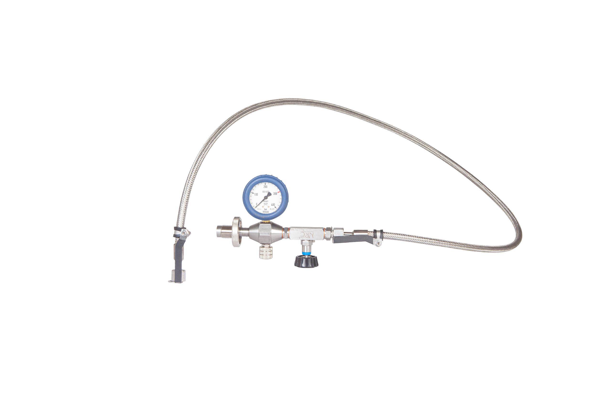 Tuyau de remplissage 1,65 mètre | avec manomètre analogique et raccord DIN G5/8 ″