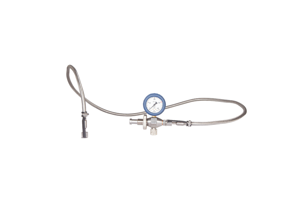 Intake hose/extraction hose | 1.65 meters with analog manometer and DIN G5/8 ″ connection