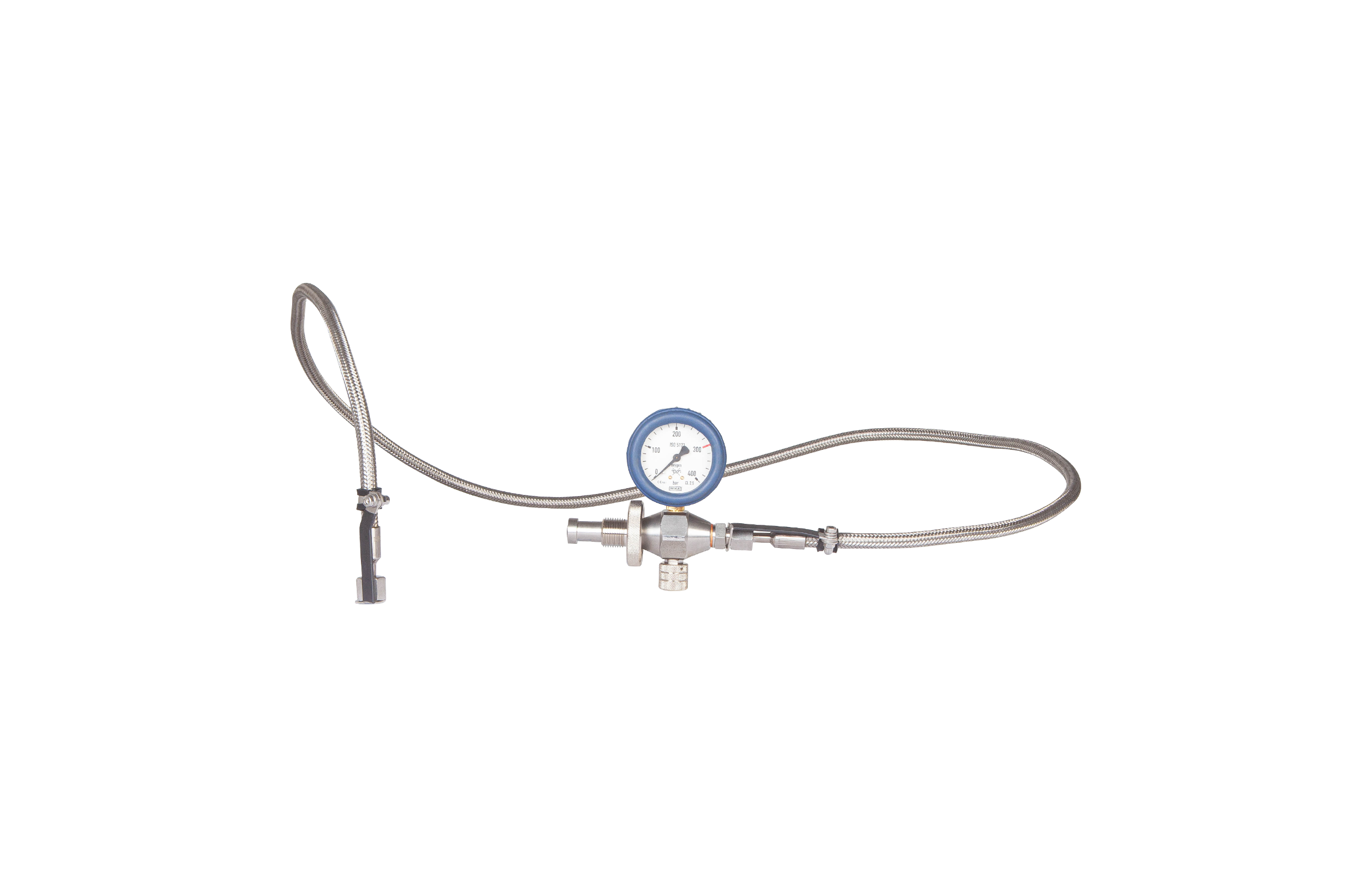 Tuyau d'admission/aspiration | 1,65 mètre avec manomètre analogique et raccord DIN G5/8 ″