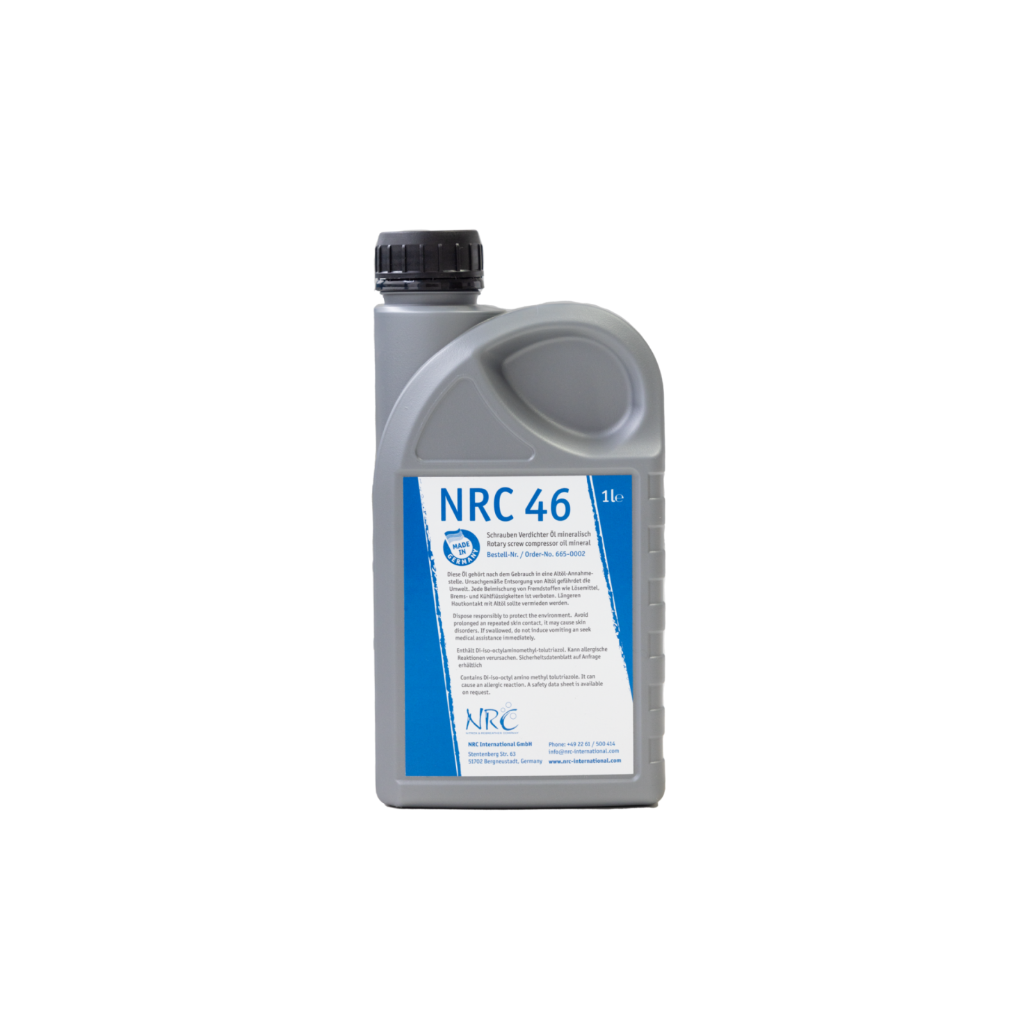 NRC 46 Screw Compressor Oil 1L Mineral Lubricant