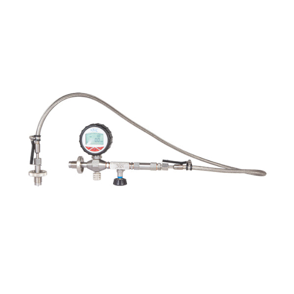 Überström-Schlauch Digital 1,5 Meter | mit Digitalem Manometer und DIN G5/8″ Anschluss
